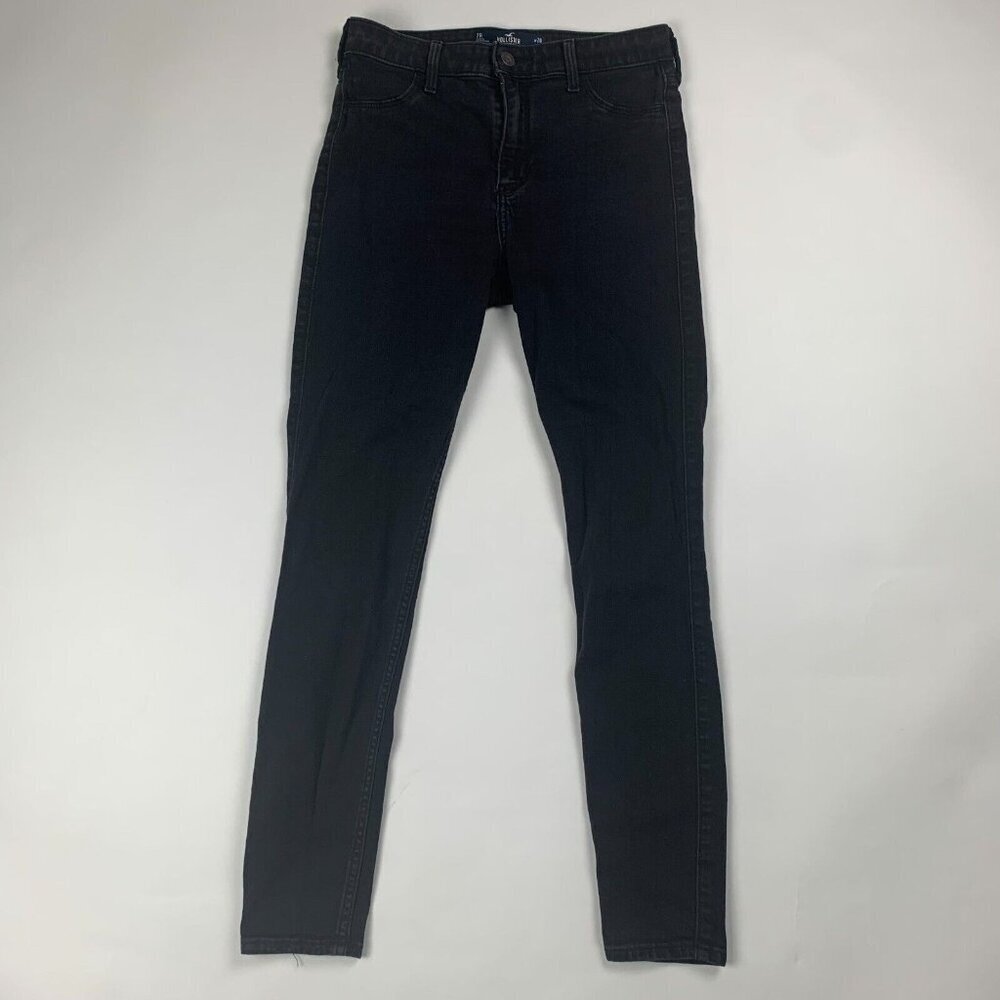 Hollister California Womens Mid Rise Jeans Size 7R W28 L28 Black Dark Wash